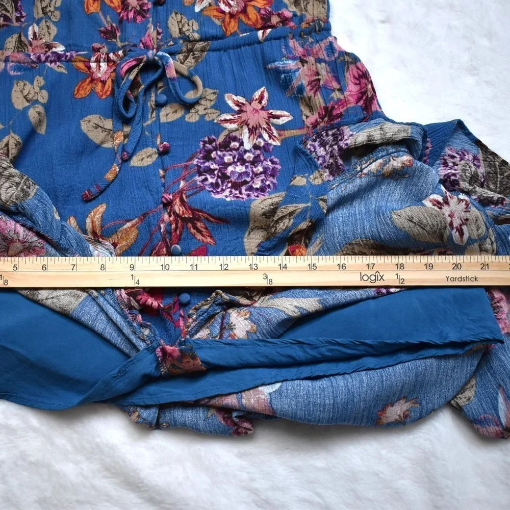 Honey Belle Floral Dress Sz S Button Front Whimsygoth Peasant Boho Sundress - Picture 13 of 16